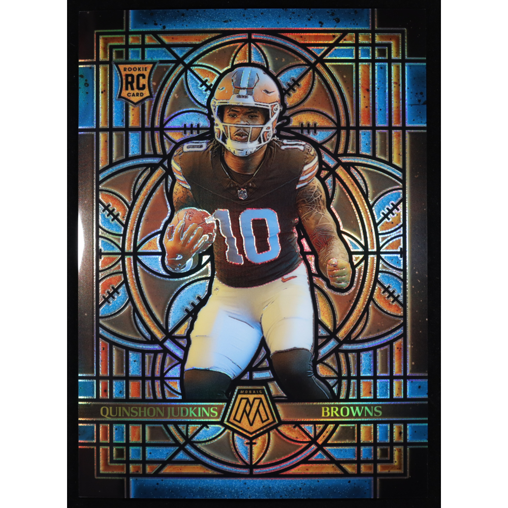 Quinshon Judkins 2025 Panini Mosaic Stained Glass Oversized #6 RC at PristineAuction.com