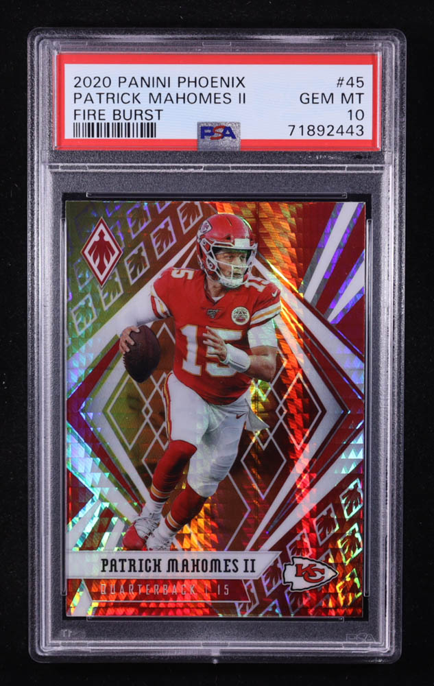 Patrick Mahomes II 2020 Panini Phoenix Fire Burst #45 (PSA 10) at PristineAuction.com Patrick Mahomes II 2020 Panini Phoenix Fire Burst #45 (PSA 10) at PristineAuction.com