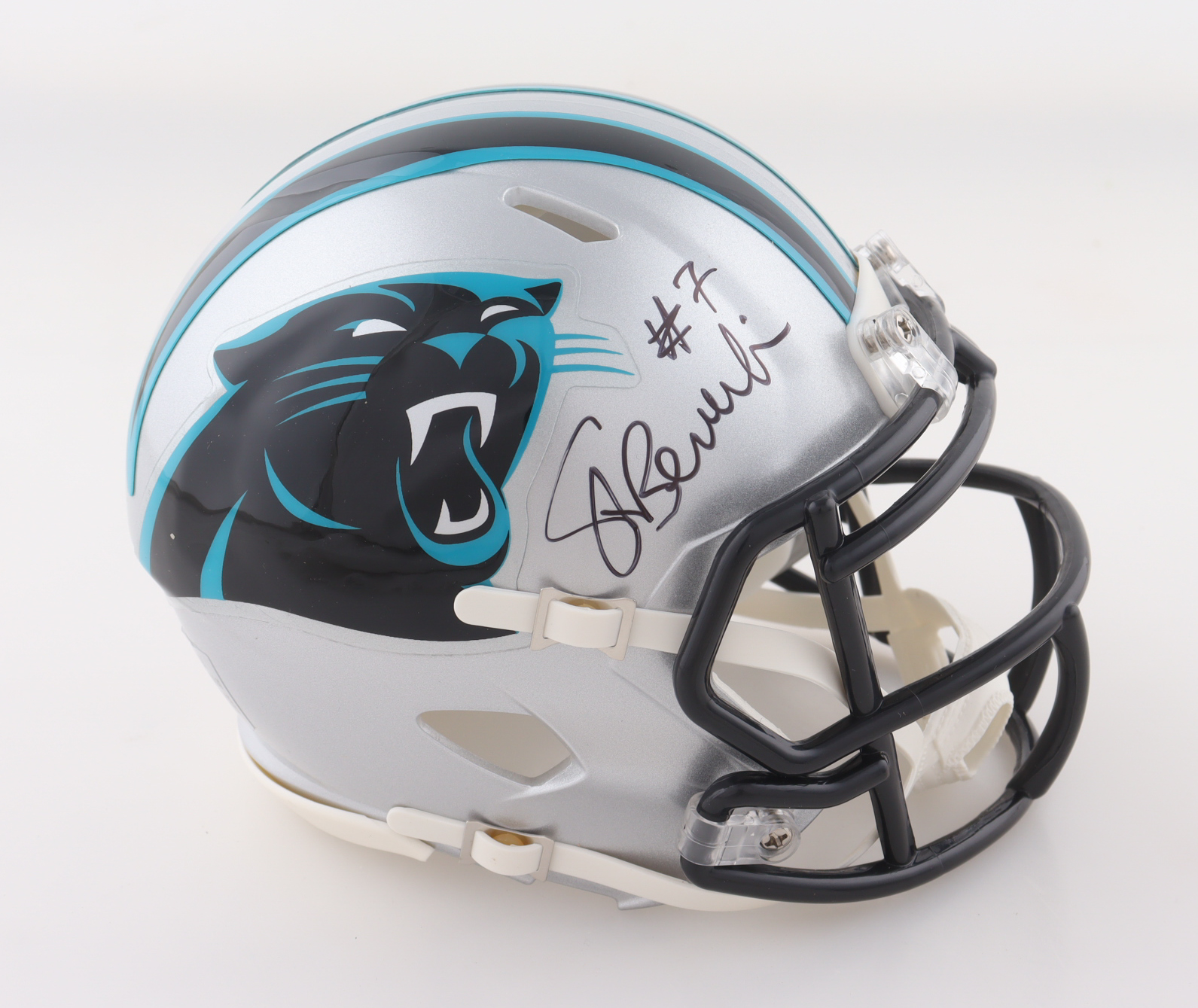 Steve Beuerlein Signed Panthers Speed Mini Helmet (Schwartz) at PristineAuction.com Steve Beuerlein Signed Panthers Speed Mini Helmet (Schwartz) at PristineAuction.com