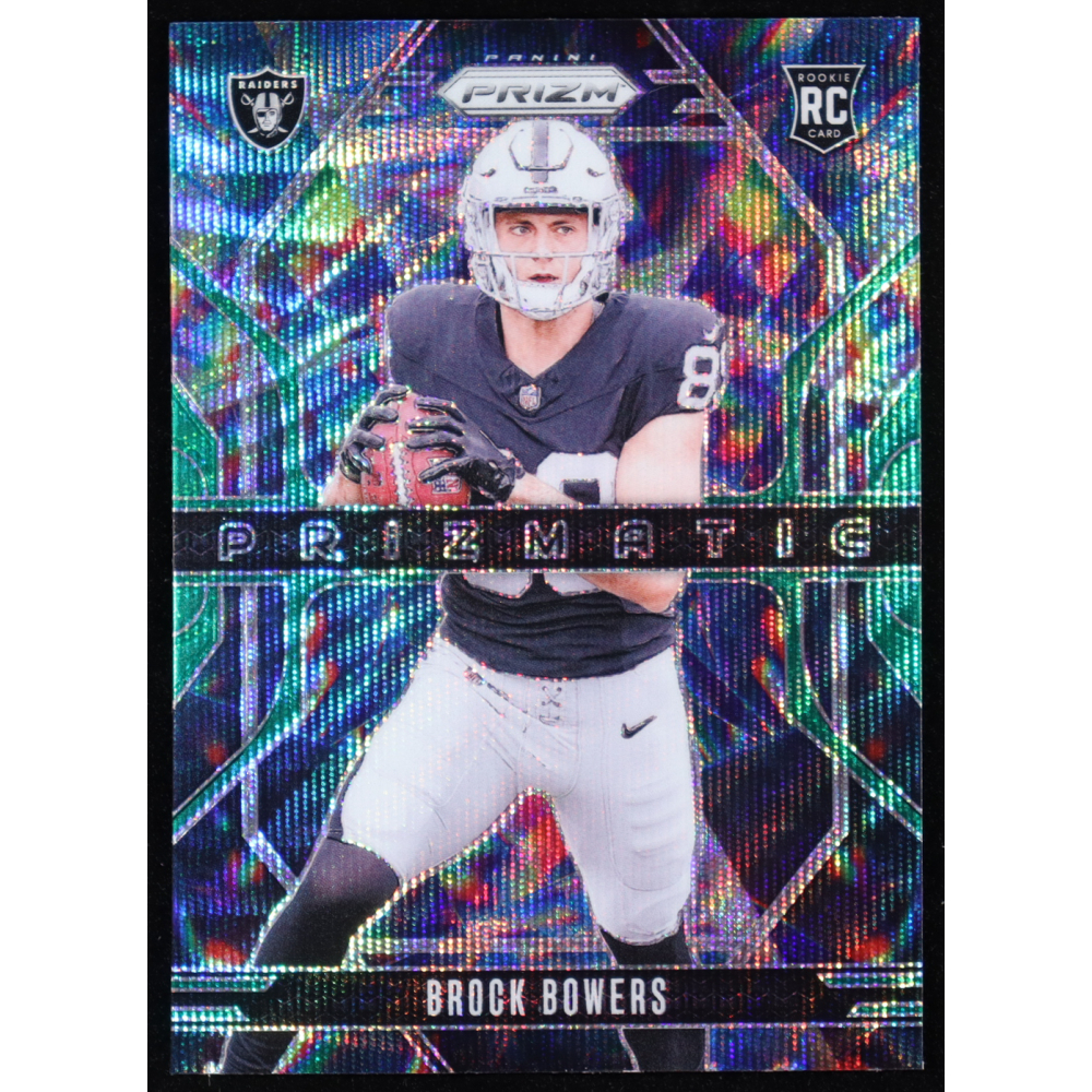 Brock Bowers 2024 Panini Prizm Prizmatic Prizms Green Wave #20 RC at PristineAuction.com