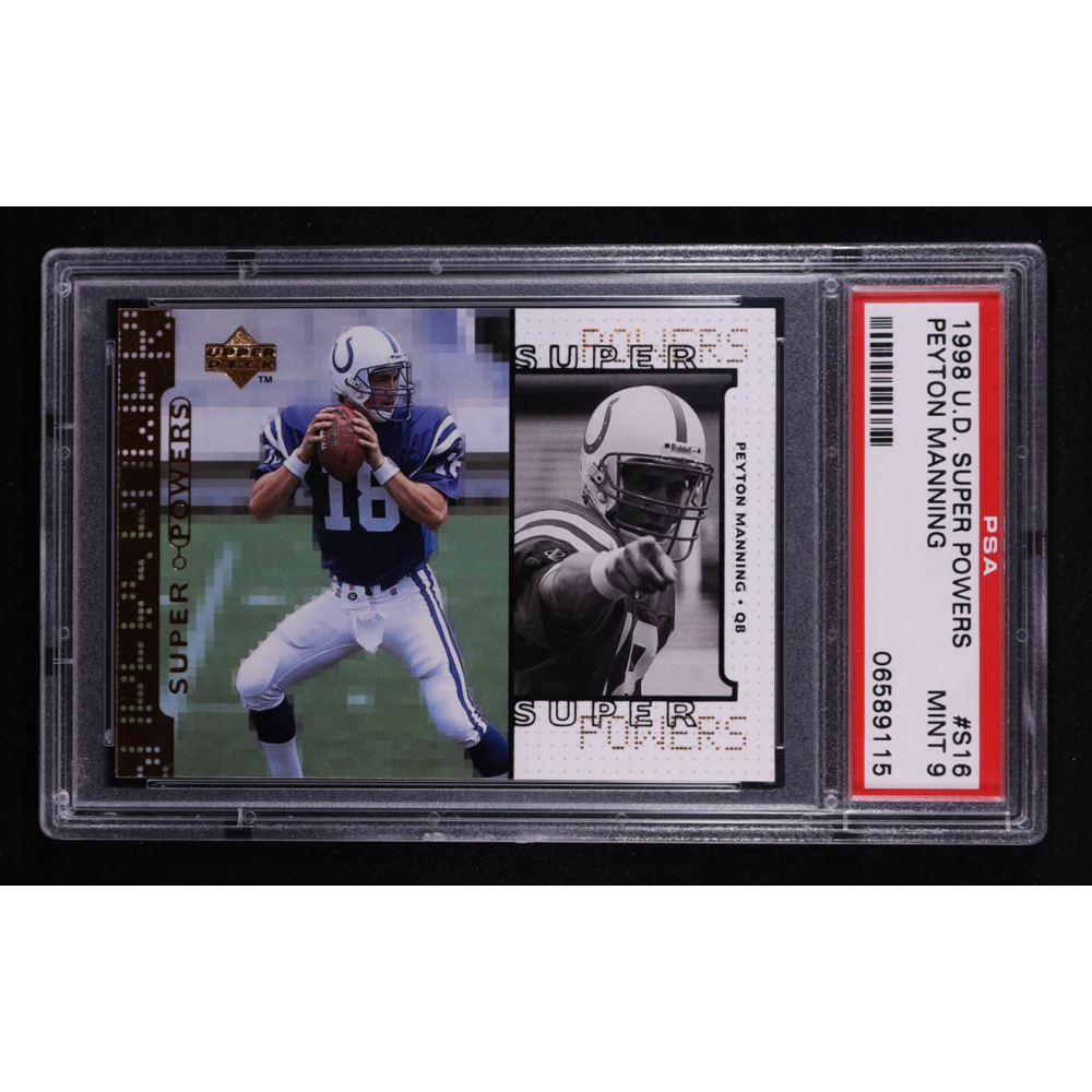 Peyton Manning 1998 Upper Deck Super Powers #S-16 RC (PSA 9) at PristineAuction.com