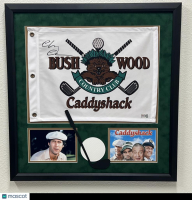Chevy Chase Signed "Caddyshack" Custom Framed Golf Flag (Tristar) at PristineAuction.com