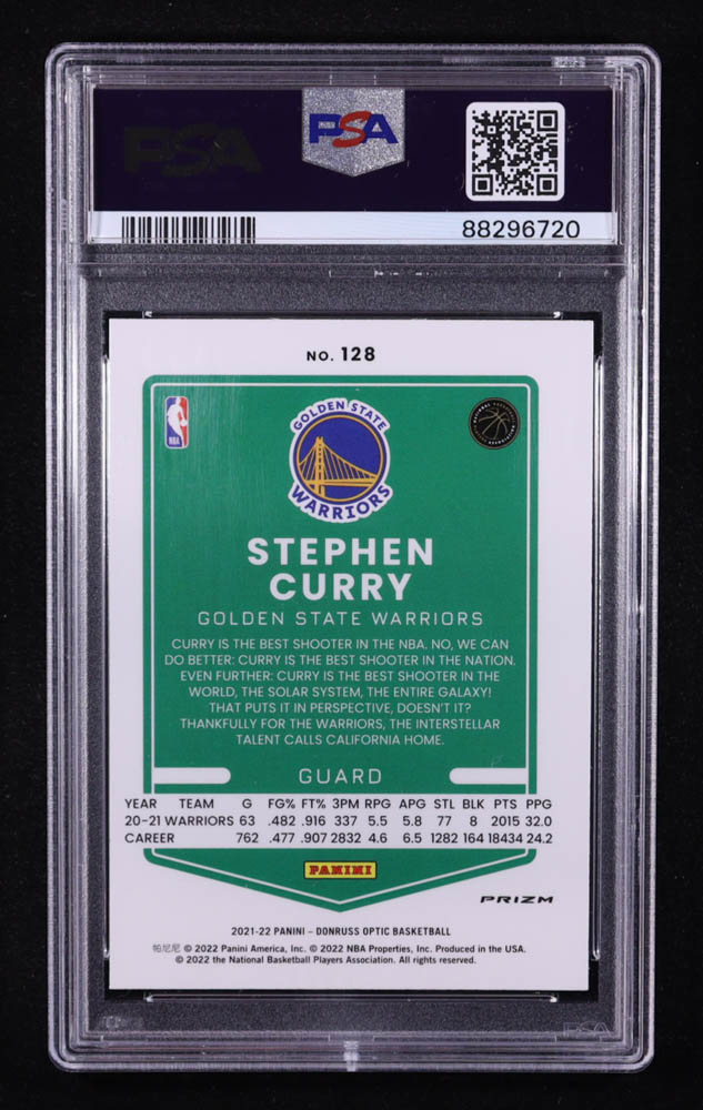 Stephen Curry 2021-22 Donruss Optic Target Box Set #128 (PSA 10) at PristineAuction.com Stephen Curry 2021-22 Donruss Optic Target Box Set #128 (PSA 10) at PristineAuction.com