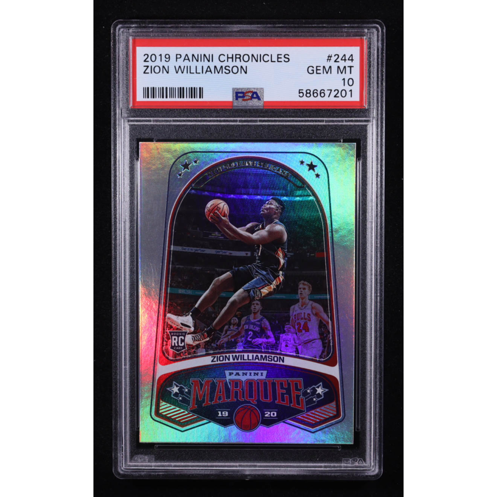 Zion Williamson 2019-20 Panini Chronicles Marquee #244 RC (PSA 10) at PristineAuction.com