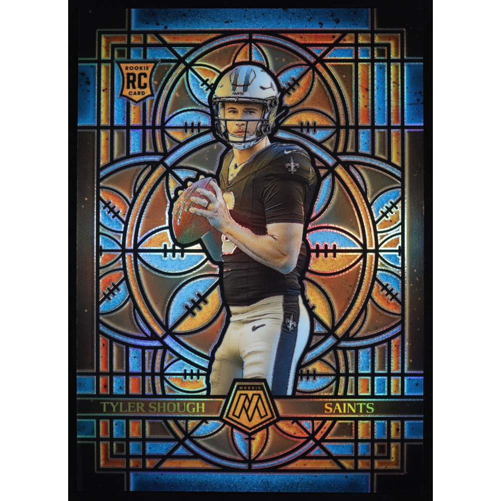 Tyler Shough 2025 Panini Mosaic Stained Glass Oversized #18 RC at PristineAuction.com
