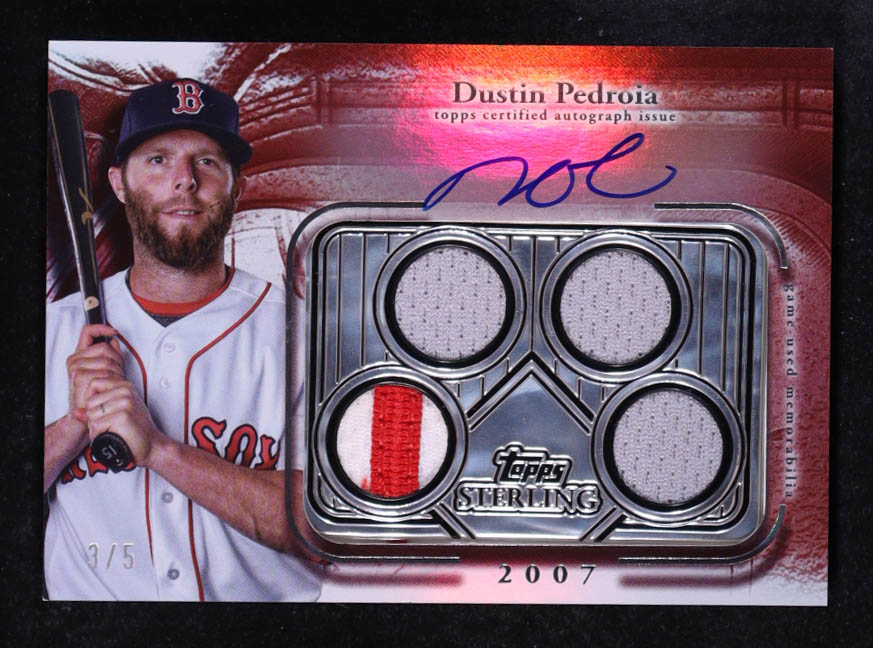 Dustin Pedroia 2025 Topps Sterling Sterling Seasons Autograph Relics Red #SSADP #3/5 at PristineAuction.com Dustin Pedroia 2025 Topps Sterling Sterling Seasons Autograph Relics Red #SSADP #3/5 at PristineAuction.com