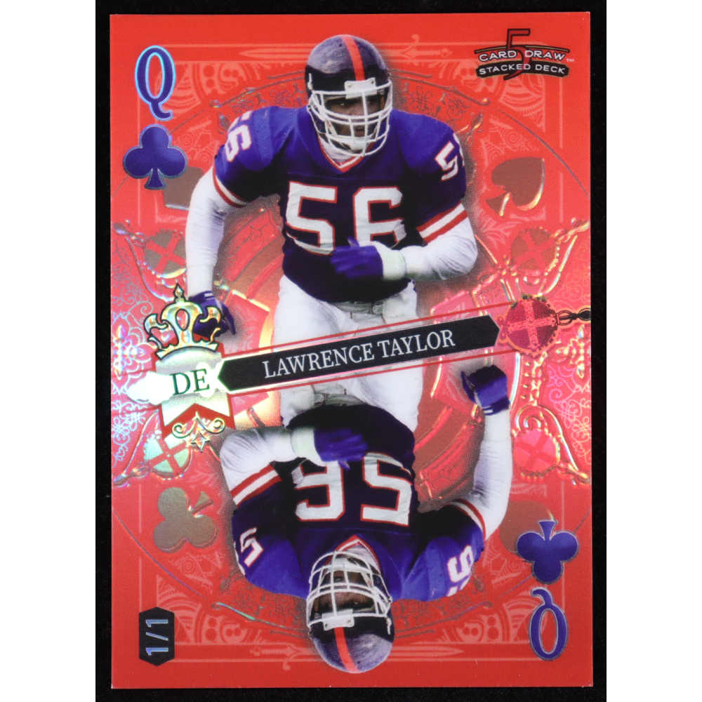Lawrence Taylor 2024 Wild Card 5 Card Draw Queen of Clubs Red #LTN #1/1 at PristineAuction.com