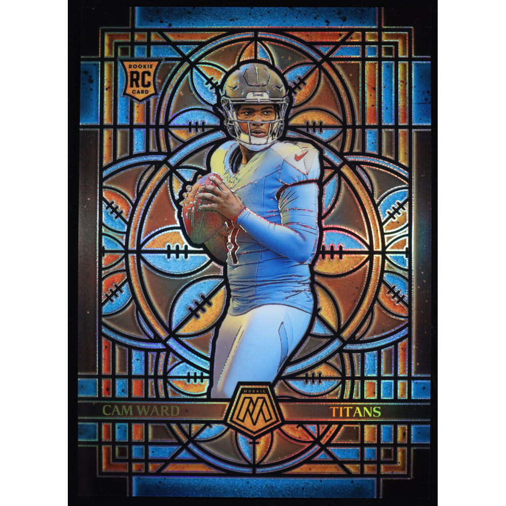 Cam Ward 2025 Panini Mosaic Stained Glass Oversized #25 RC at PristineAuction.com