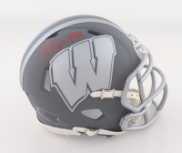 Ron Dayne Signed Wisconsin Badgers Slate Alternate Speed Mini Helmet Inscribed "99H" (Schwartz) at PristineAuction.com