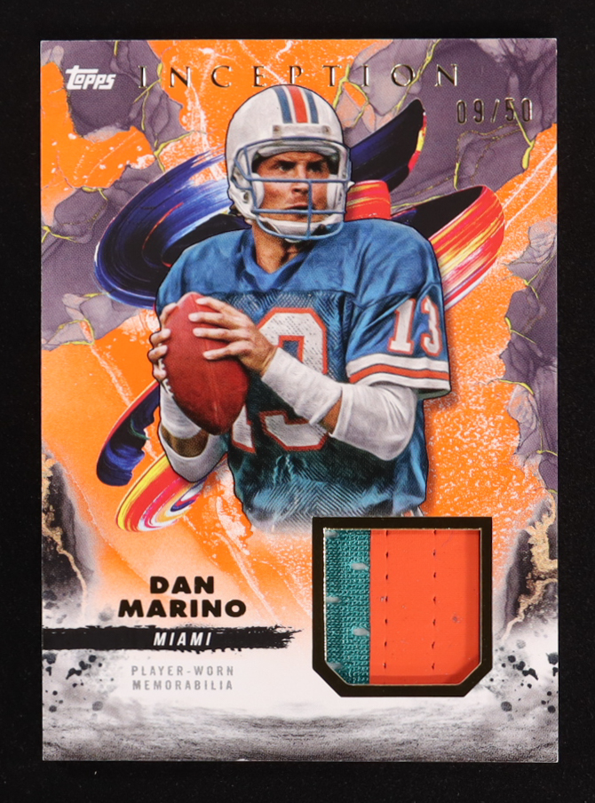 Dan Marino 2024 Topps Inception Relics Orange Player-Worn #RCDM #09/50 at PristineAuction.com Dan Marino 2024 Topps Inception Relics Orange Player-Worn #RCDM #09/50 at PristineAuction.com