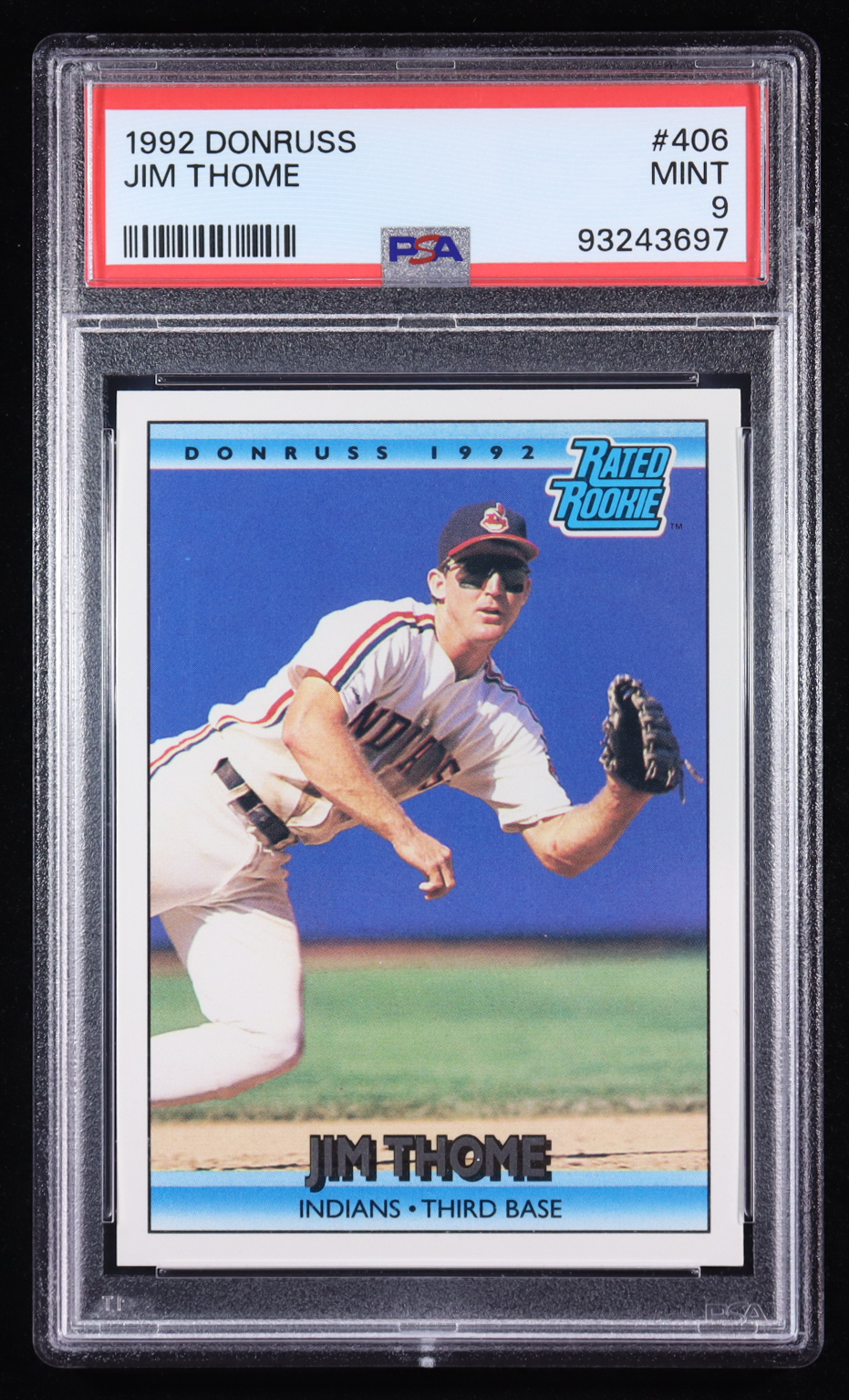 Jim Thome 1992 Donruss #406 RC (PSA 9) at PristineAuction.com Jim Thome 1992 Donruss #406 RC (PSA 9) at PristineAuction.com
