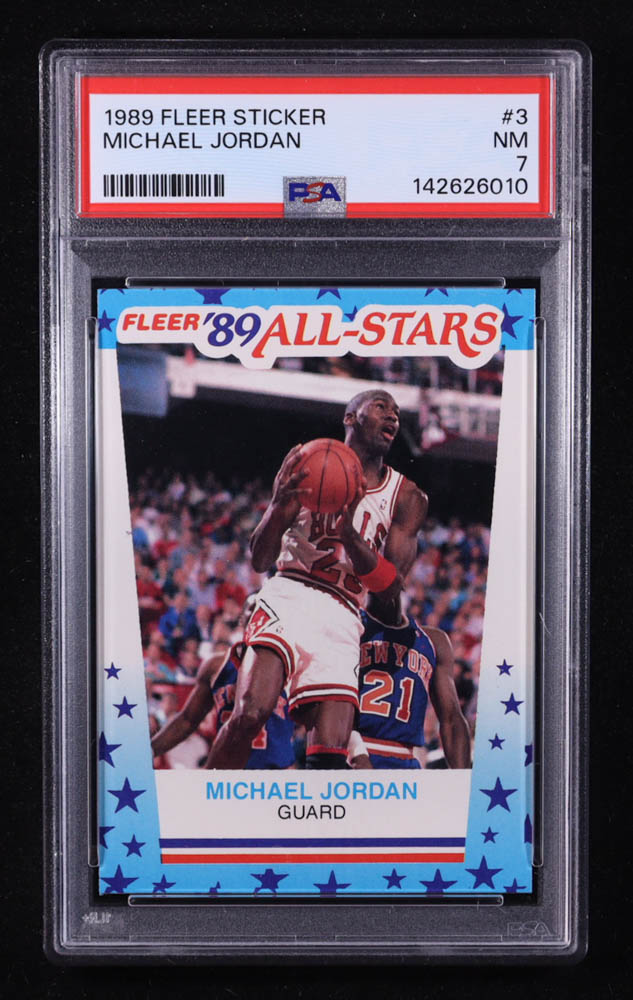 Michael Jordan 1989-90 Fleer Stickers #3 (PSA 7) at PristineAuction.com Michael Jordan 1989-90 Fleer Stickers #3 (PSA 7) at PristineAuction.com