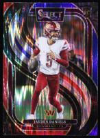 Jayden Daniels 2024 Select Prizm Red and Blue Shock #112 RC at PristineAuction.com