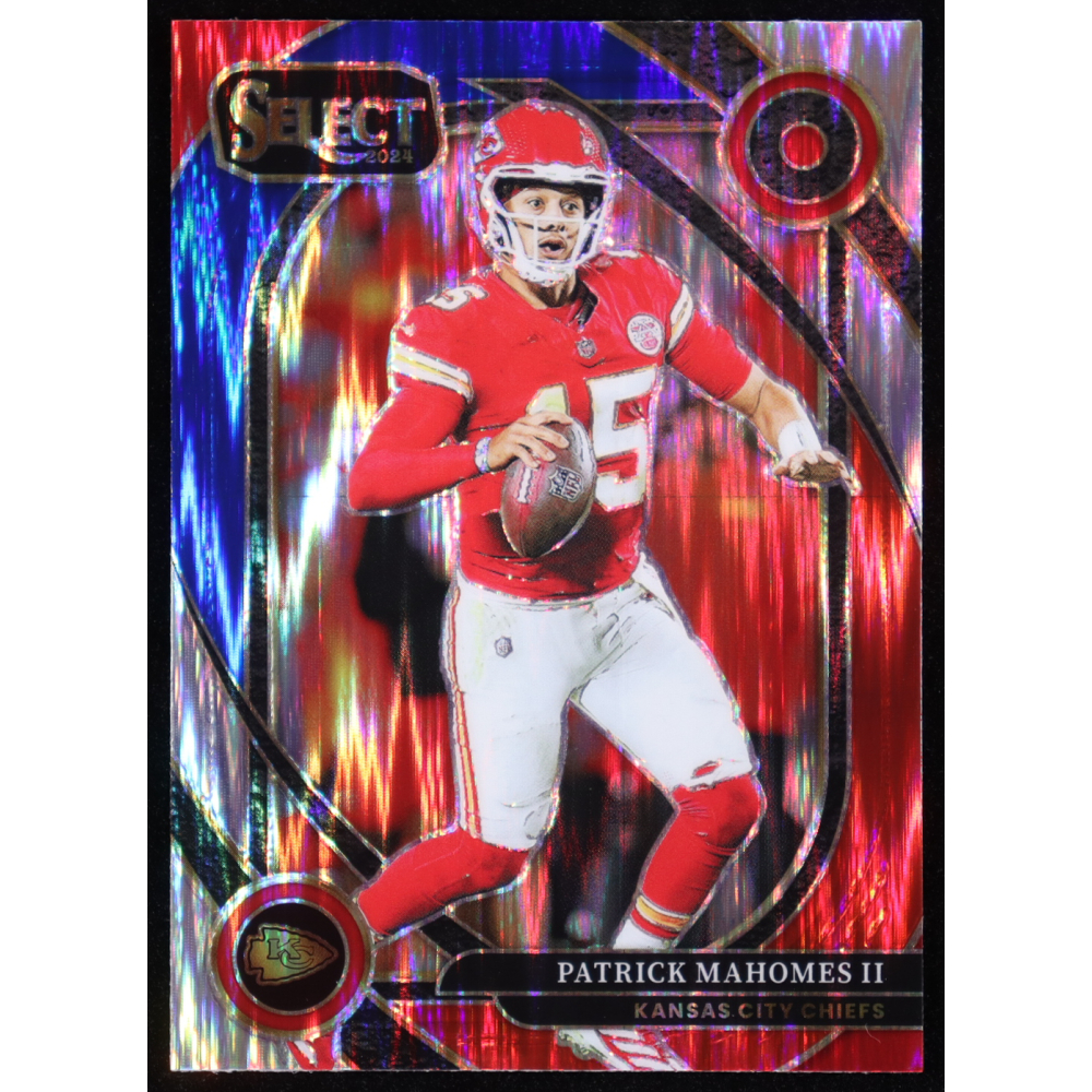 Patrick Mahomes II 2024 Select Prizm Red and Blue Shock #223 at PristineAuction.com