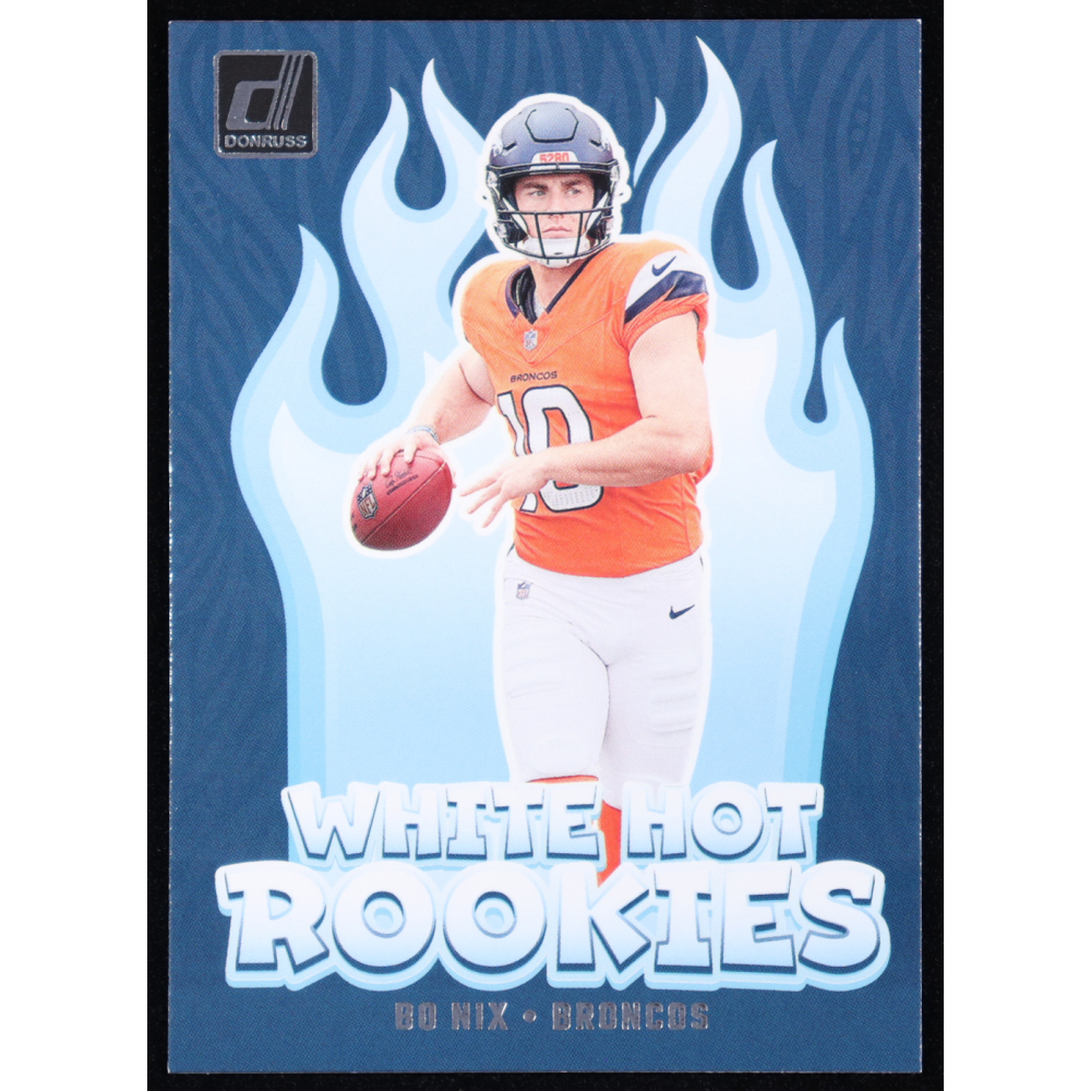 Bo Nix 2024 Donruss White Hot Rookies #9 RC at PristineAuction.com