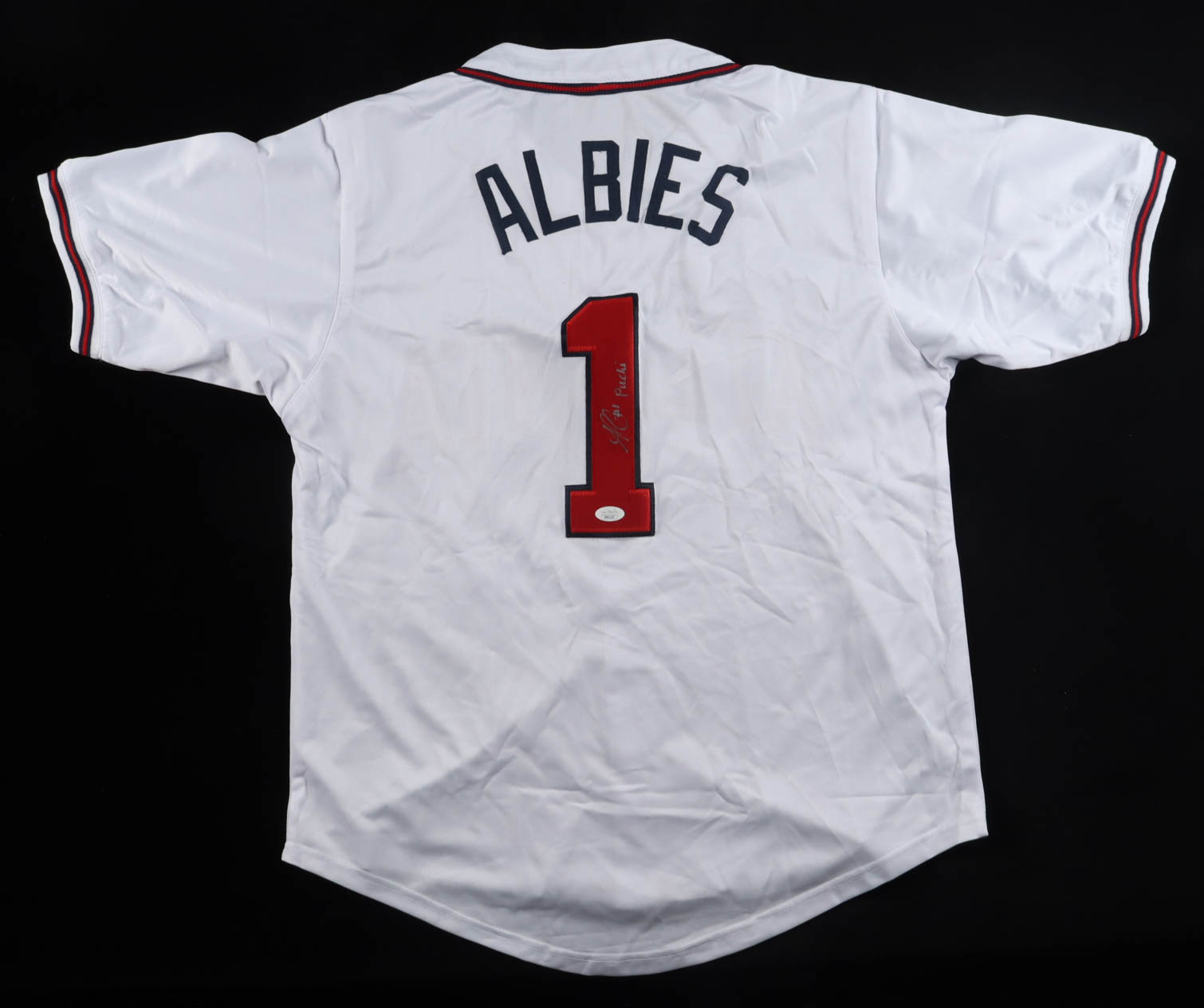Ozzie Albies Signed Jersey Inscribed "Puchi" (JSA) at PristineAuction.com Ozzie Albies Signed Jersey Inscribed "Puchi" (JSA) at PristineAuction.com