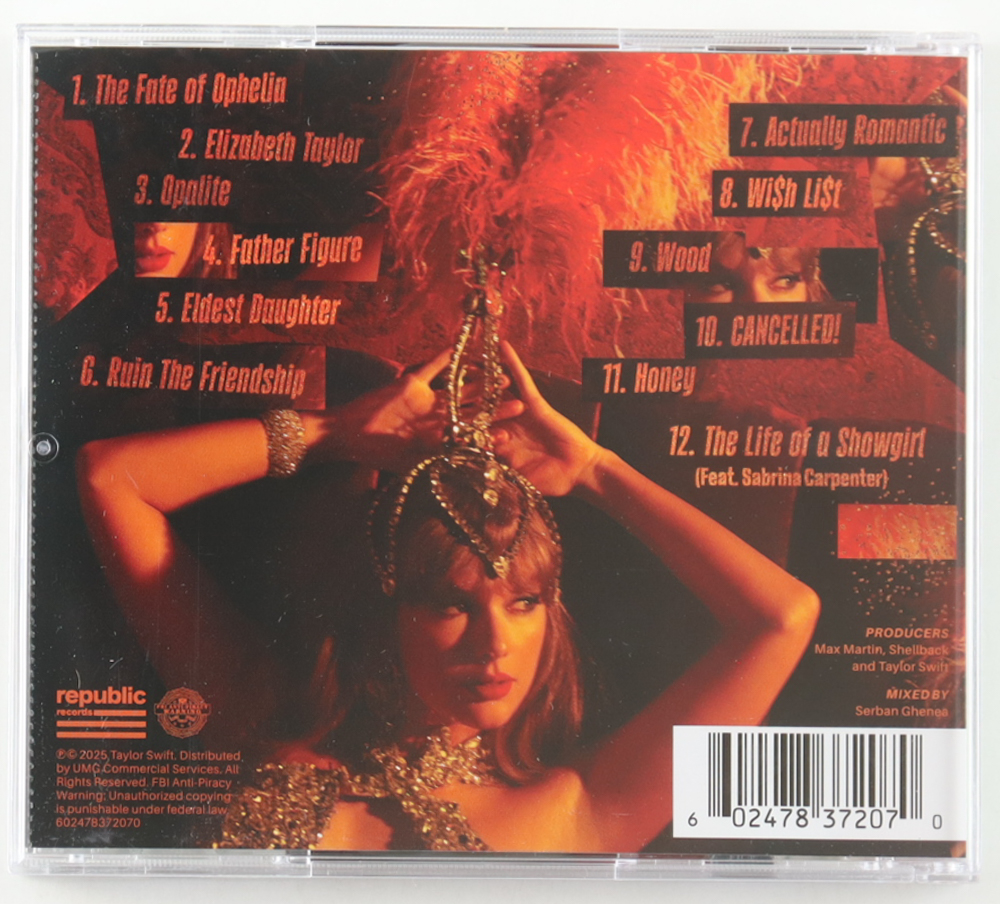 Taylor Swift Signed "The Life of a Showgirl" CD Album Insert (JSA) at PristineAuction.com Taylor Swift Signed "The Life of a Showgirl" CD Album Insert (JSA) at PristineAuction.com