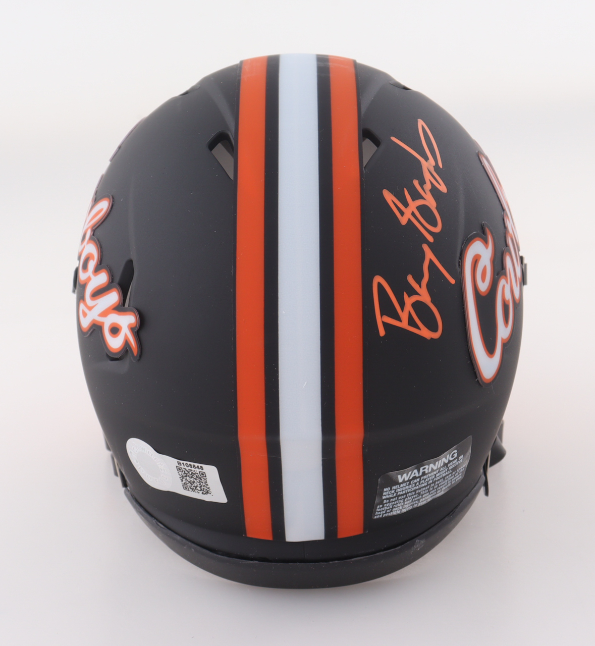 Barry Sanders Signed Oklahoma State Cowboys Speed Mini Helmet (Schwartz) at PristineAuction.com Barry Sanders Signed Oklahoma State Cowboys Speed Mini Helmet (Schwartz) at PristineAuction.com