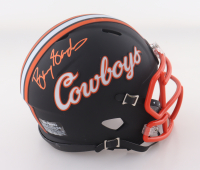 Barry Sanders Signed Oklahoma State Cowboys Speed Mini Helmet (Schwartz) at PristineAuction.com