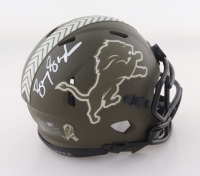 Barry Sanders Signed Lions Salute to Service Alternate Speed Mini Helmet (Schwartz) at PristineAuction.com