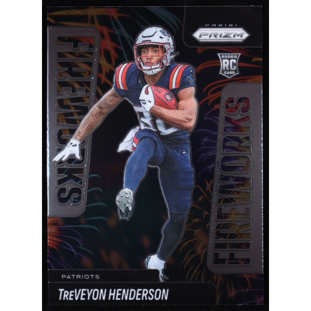 TreVeyon Henderson 2025 Panini Prizm Fireworks #24 RC at PristineAuction.com