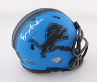 Barry Sanders Signed Lions Rave Alternate Speed Mini Helmet (Schwartz) at PristineAuction.com