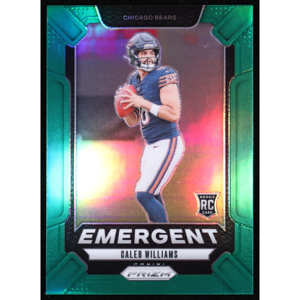 Caleb Williams 2024 Panini Prizm Emergent Prizms Green #1 RC at PristineAuction.com