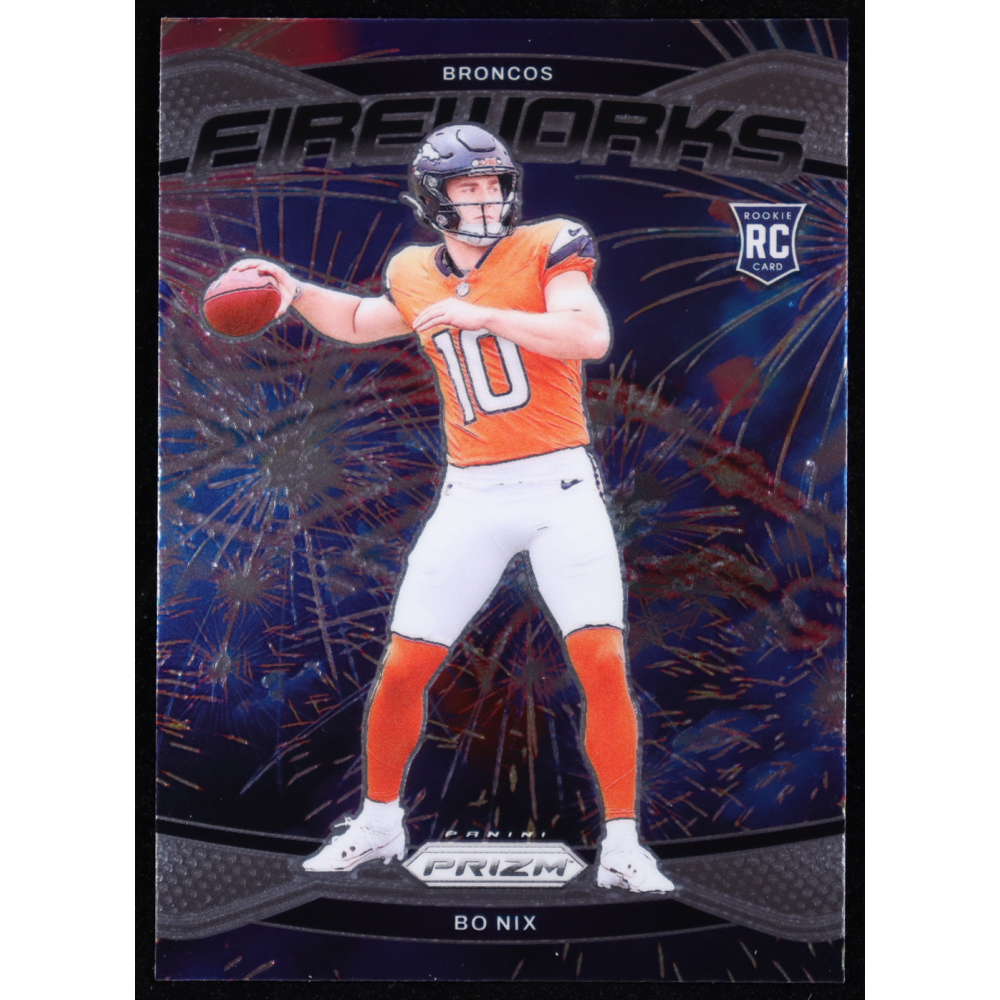 Bo Nix 2024 Panini Prizm Fireworks #23 RC at PristineAuction.com