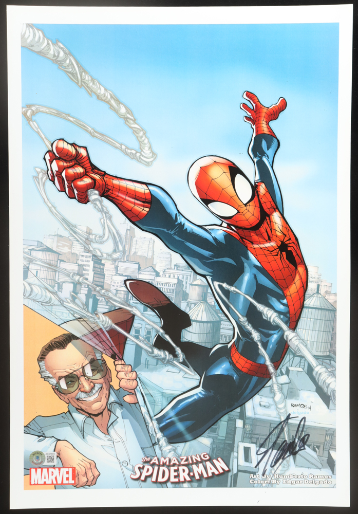 Stan Lee Signed "The Amazing Spider-Man" 13x19 Art Print (Beckett) at PristineAuction.com Stan Lee Signed "The Amazing Spider-Man" 13x19 Art Print (Beckett) at PristineAuction.com