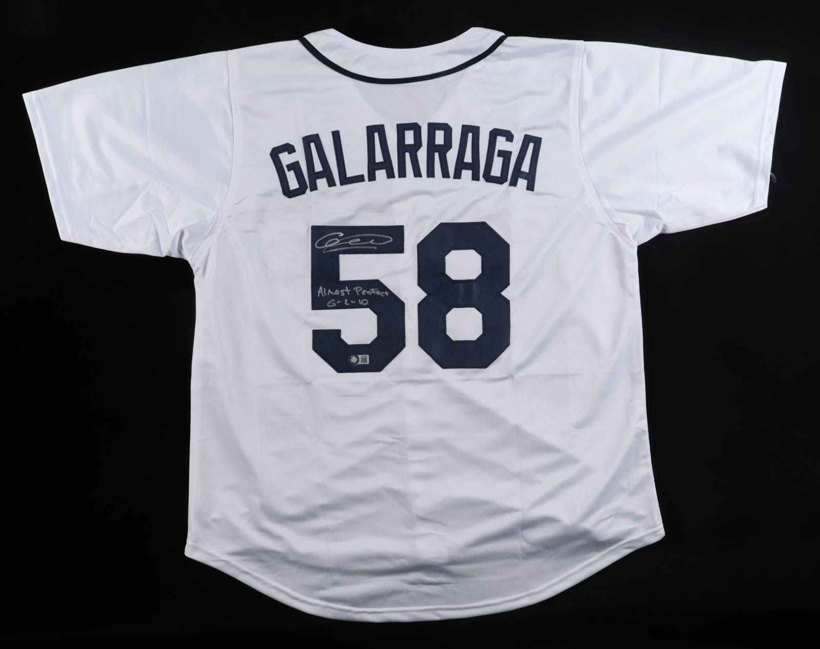 Armando Galarraga Signed Jersey Inscribed "Almost Perfect 6-2-10" (Schwartz) at PristineAuction.com Armando Galarraga Signed Jersey Inscribed "Almost Perfect 6-2-10" (Schwartz) at PristineAuction.com