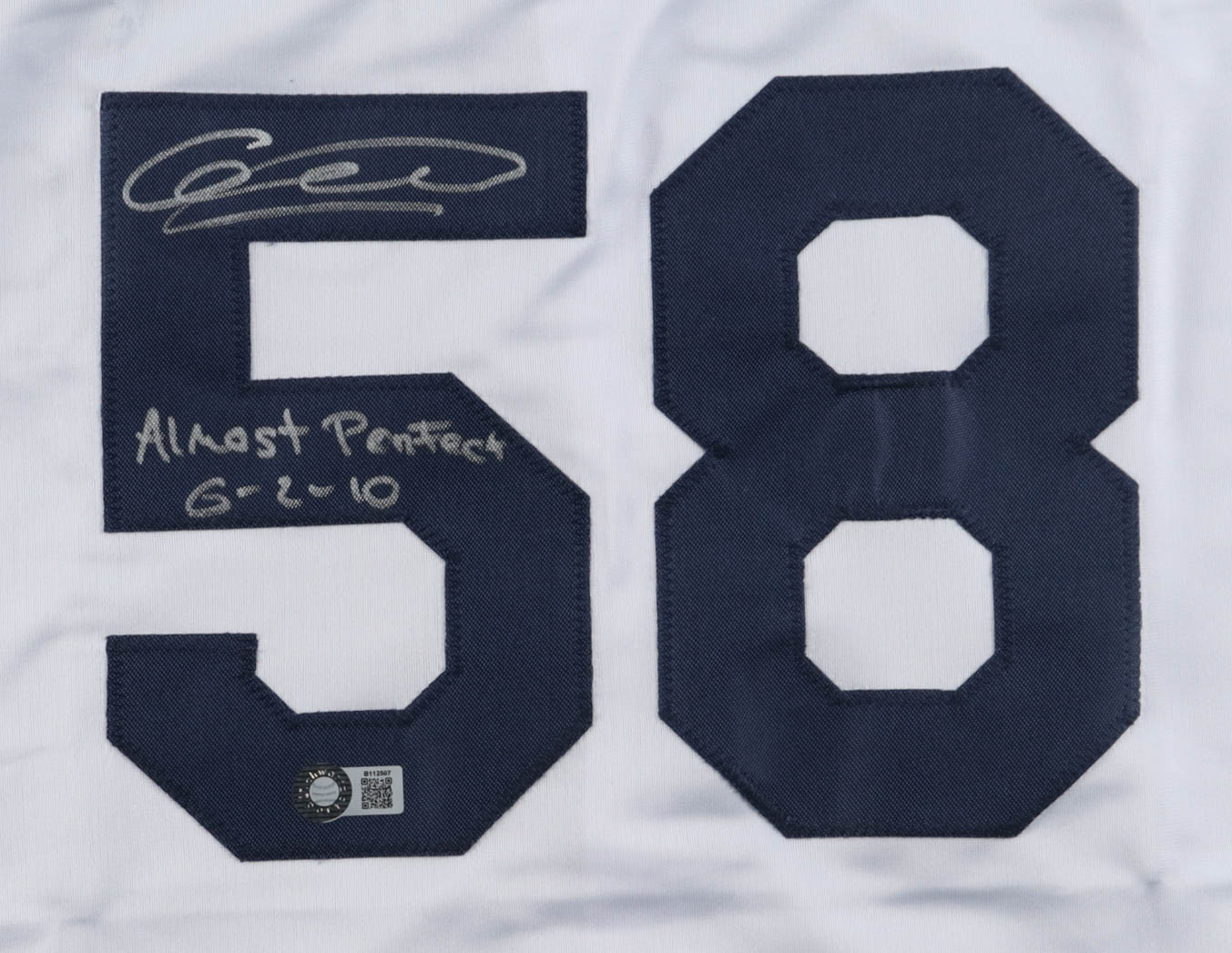 Armando Galarraga Signed Jersey Inscribed "Almost Perfect 6-2-10" (Schwartz) at PristineAuction.com Armando Galarraga Signed Jersey Inscribed "Almost Perfect 6-2-10" (Schwartz) at PristineAuction.com