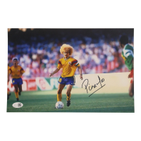 Carlos Valderrama Signed Team Colombia 8x12 Photo (JSA) at PristineAuction.com