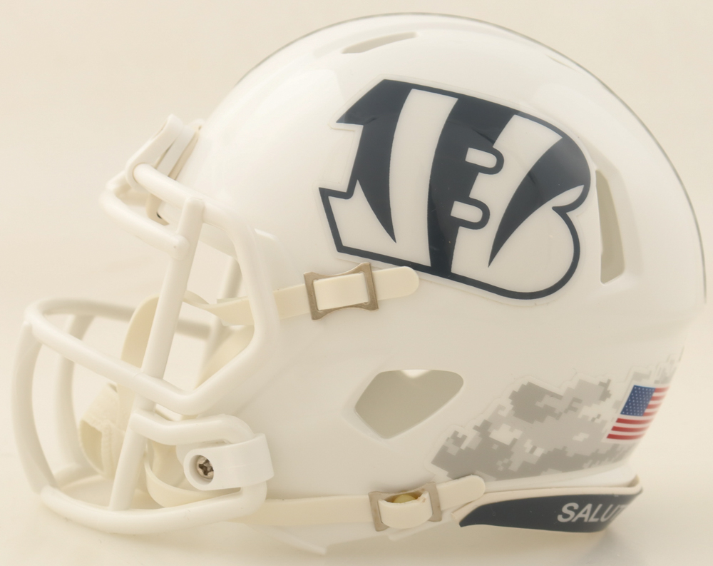 Chad 'Ochocinco' Johnson Signed Bengals Salute To Service Alternate Speed Mini Helmet (Beckett) at PristineAuction.com Chad 'Ochocinco' Johnson Signed Bengals Salute To Service Alternate Speed Mini Helmet (Beckett) at PristineAuction.com