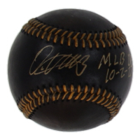 Oneil Cruz Signed Black Leather OML Baseball Inscribed "MLB Debut 10-2-21" (JSA & USA Marketing) at PristineAuction.com