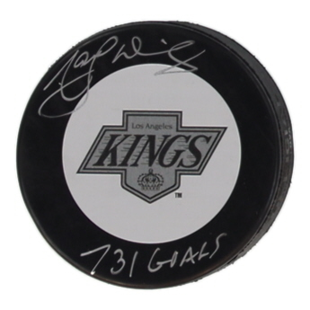 Marcel Dionne Signed Kings Logo Hockey Puck Inscribed "731 Goals" (Schwartz) at PristineAuction.com