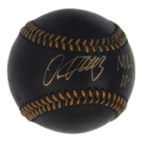 Oneil Cruz Signed Black Leather OML Baseball Inscribed "MLB Debut 10-2-21" (JSA & USA Marketing) at PristineAuction.com