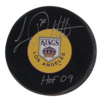 Luc Robitaille Signed Kings Logo Hockey Puck Inscribed "HOF 09" (Hockey Ink) at PristineAuction.com