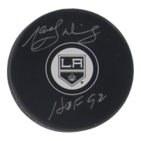 Marcel Dionne Signed Kings Logo Hockey Puck Inscribed "HOF 92" (JSA) at PristineAuction.com