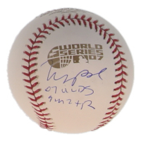 Manny Ramirez Signed 2007 World Series Logo Baseball Inscribed "07 ALDS GM2 HR" (Beckett) at PristineAuction.com