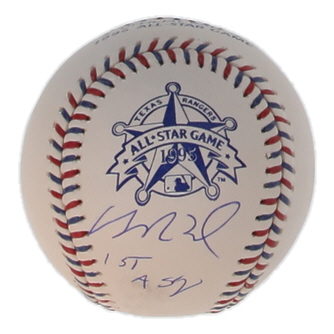Manny Ramirez Signed 1995 All-Star Game Logo Baseball Inscribed "1st ASG" (Beckett) at PristineAuction.com Manny Ramirez Signed 1995 All-Star Game Logo Baseball Inscribed "1st ASG" (Beckett) at PristineAuction.com