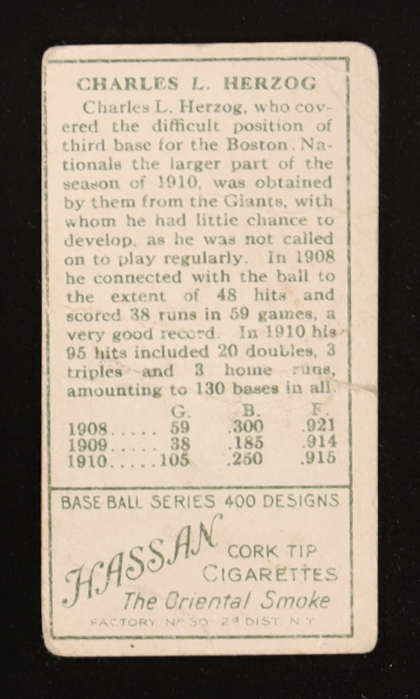 Buck Herzog 1911 T205 Gold Border #89 at PristineAuction.com Buck Herzog 1911 T205 Gold Border #89 at PristineAuction.com
