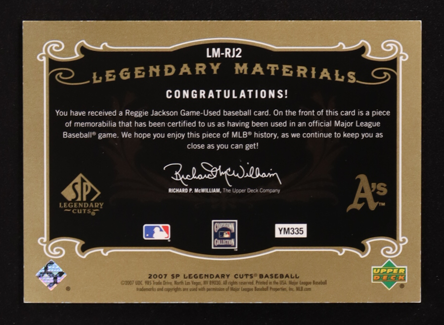 Reggie Jackson 2007 SP Legendary Cuts Legendary Materials Quad #RJ2 #13/25 at PristineAuction.com Reggie Jackson 2007 SP Legendary Cuts Legendary Materials Quad #RJ2 #13/25 at PristineAuction.com