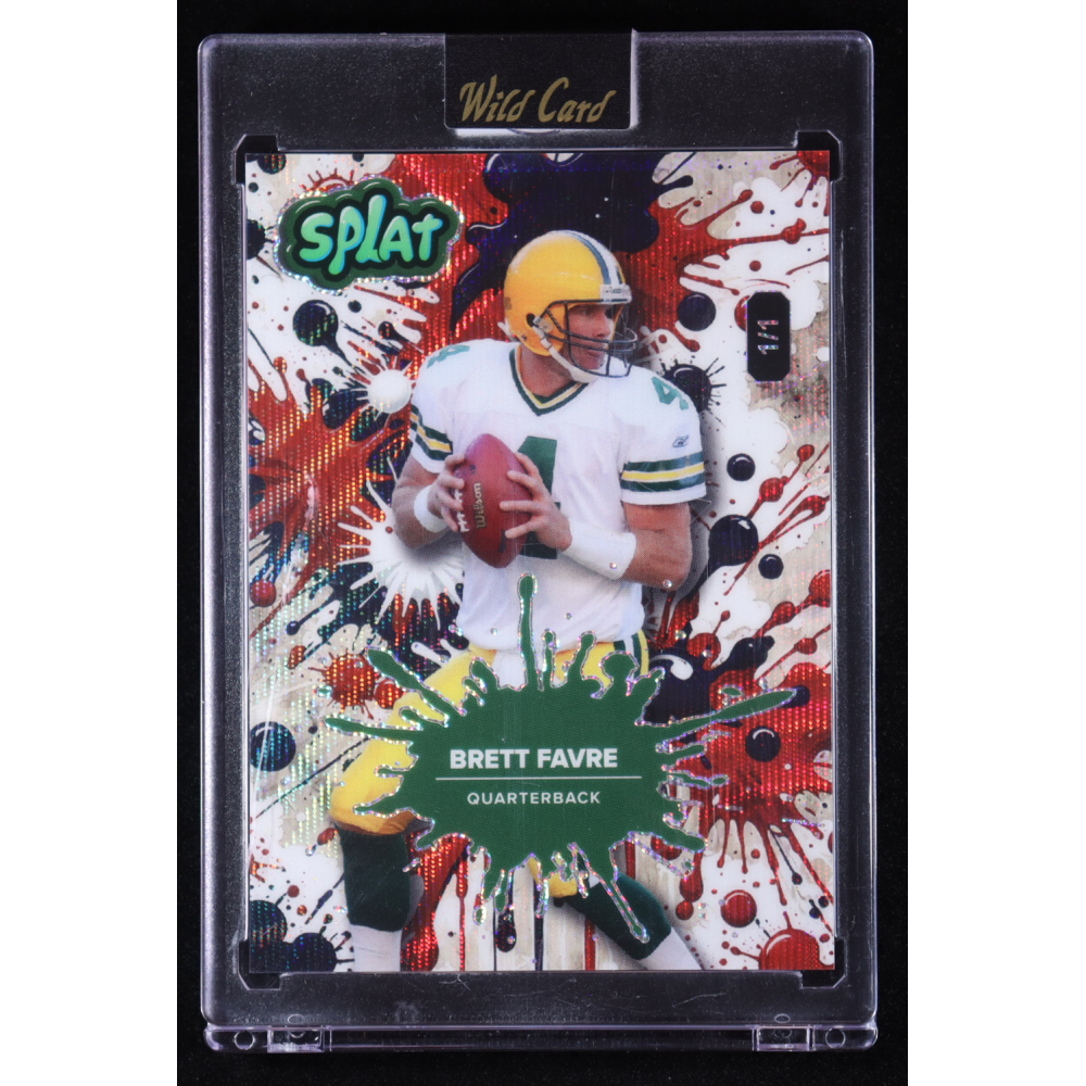 Brett Favre 2025 Wild Card Splat Vintage Background 8 Wave #BF #1/1 at PristineAuction.com