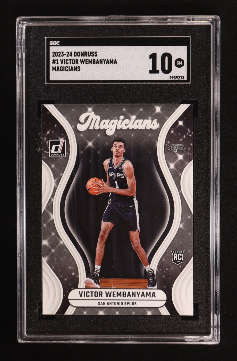 Victor Wembanyama 2023-24 Panini Donruss Magicians #1 RC (SGC 10) at PristineAuction.com Victor Wembanyama 2023-24 Panini Donruss Magicians #1 RC (SGC 10) at PristineAuction.com