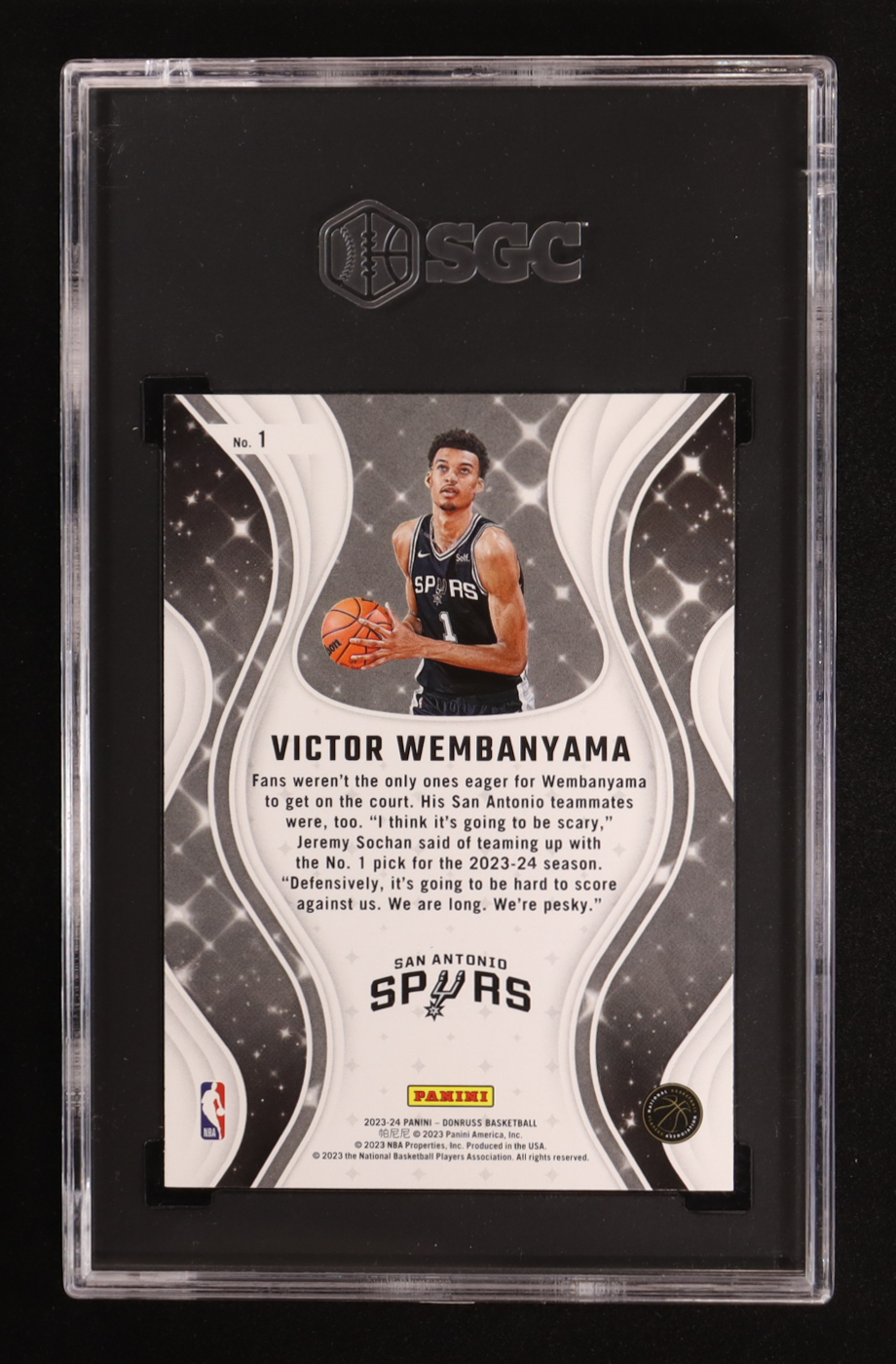 Victor Wembanyama 2023-24 Panini Donruss Magicians #1 RC (SGC 10) at PristineAuction.com Victor Wembanyama 2023-24 Panini Donruss Magicians #1 RC (SGC 10) at PristineAuction.com