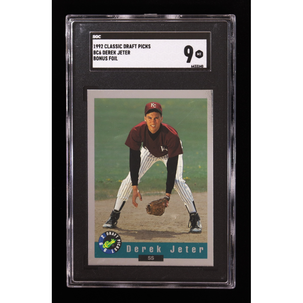 Derek Jeter 1992 Classic Draft Picks Bonus Foil #BC6 RC (SGC 9) at PristineAuction.com