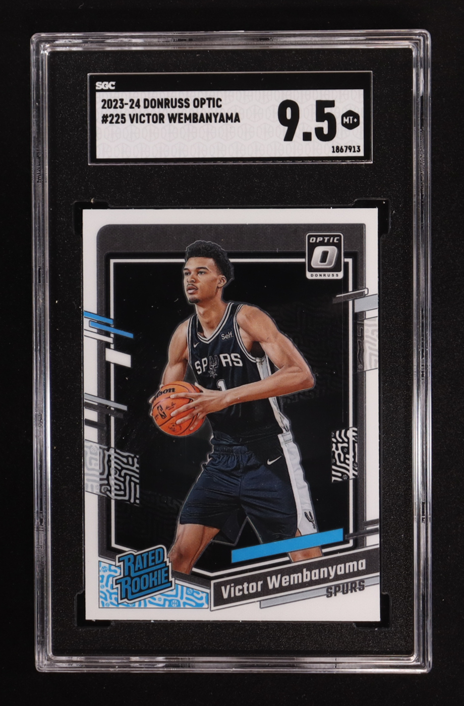Victor Wembanyama 2023-24 Panini Donruss Optic #225 RC (SGC 9.5) at PristineAuction.com Victor Wembanyama 2023-24 Panini Donruss Optic #225 RC (SGC 9.5) at PristineAuction.com