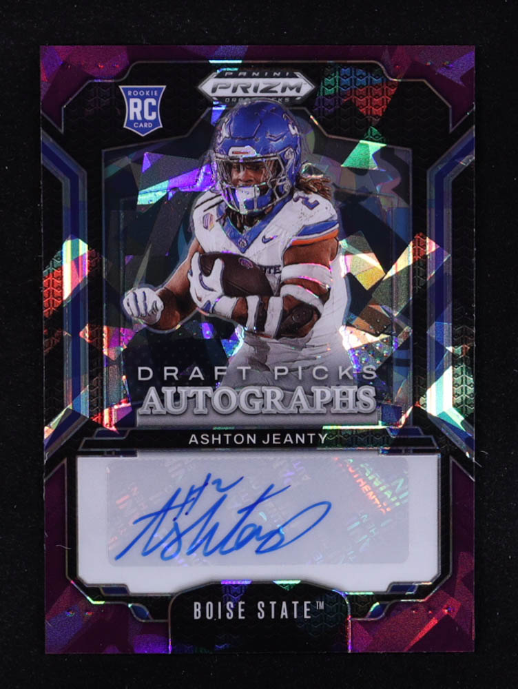 Ashton Jeanty 2025 Panini Prizm Draft Picks Draft Picks Autographs Purple Ice #83 RC #079/199 at PristineAuction.com Ashton Jeanty 2025 Panini Prizm Draft Picks Draft Picks Autographs Purple Ice #83 RC #079/199 at PristineAuction.com