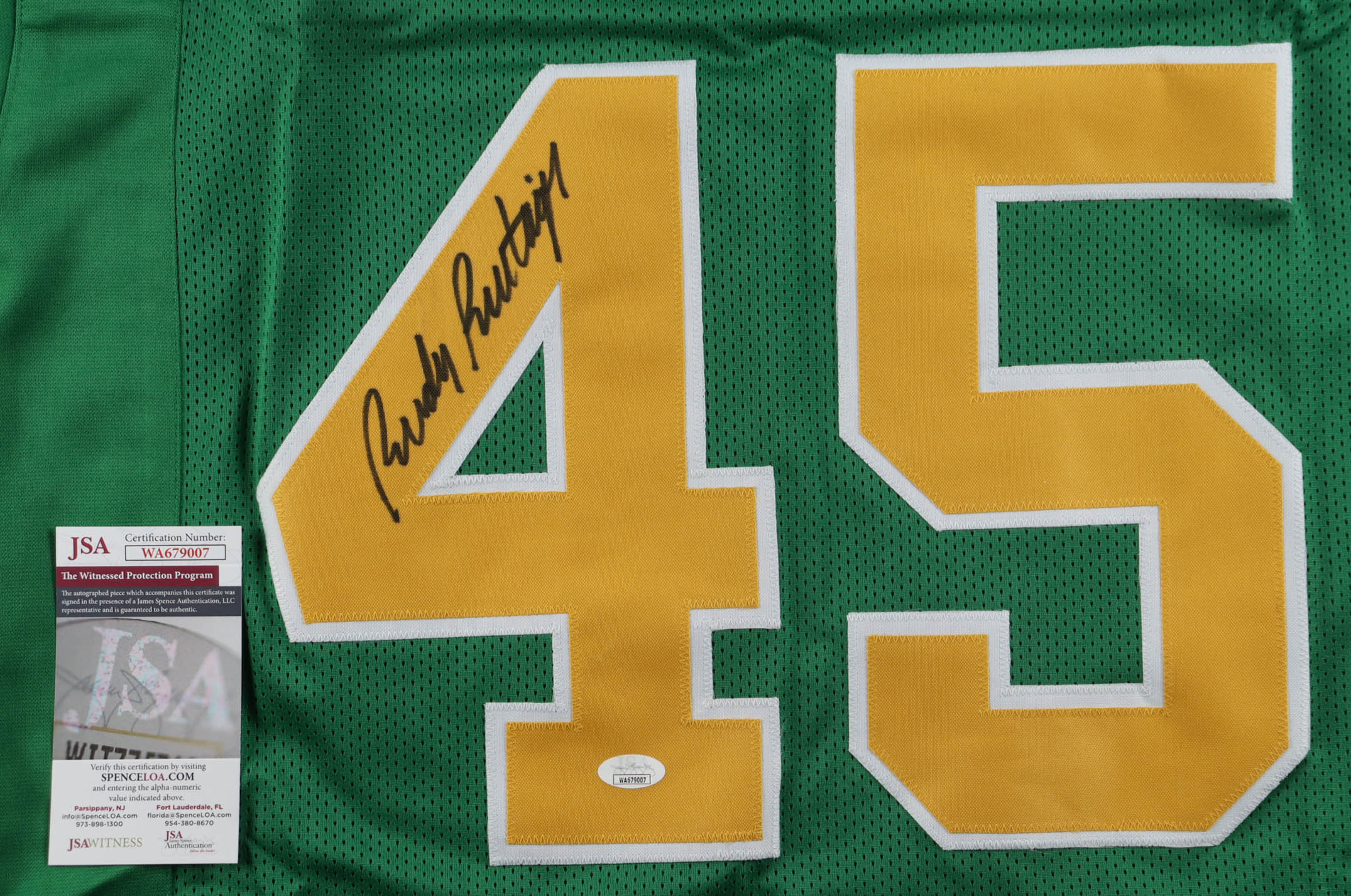Rudy Ruettiger Signed Jersey (JSA) at PristineAuction.com Rudy Ruettiger Signed Jersey (JSA) at PristineAuction.com