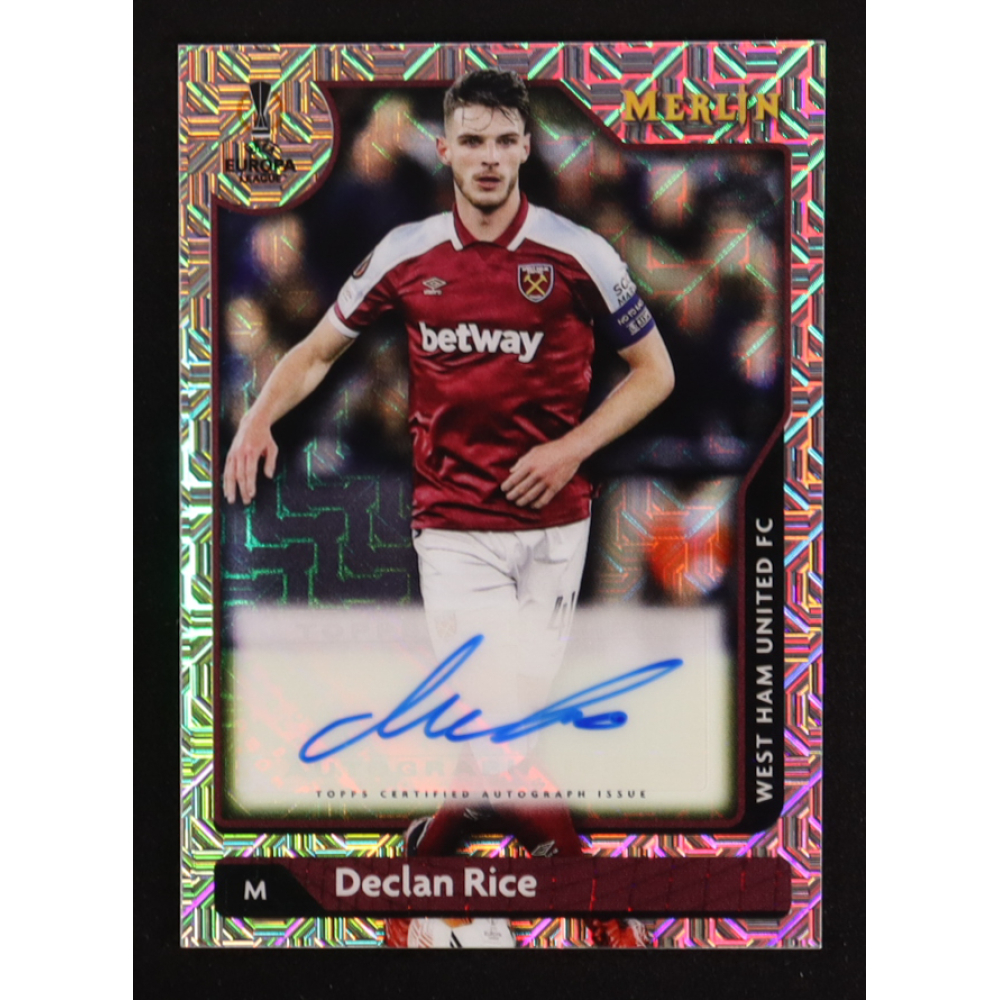 Declan Rice 2021-22 Merlin UEFA Champions League Autographs Mojo Refractors #ADR #26/99 at PristineAuction.com